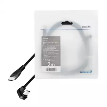 LogiLink CU0191 USB 2.0 laidas USB-C 2 m juodas