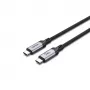 Unitek C14110GY-2M USB-C–USB-C krovimo kabelis, PD 240 W (48 V/5 A), 2 m, juodai pilkos spalvos