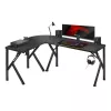 Kampinis žaidimų stalas Huzaro Hero 6.3 Black L-forma anglies pluošto danga 1540×1170×740 mm