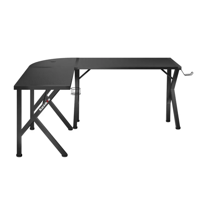 Kampinis žaidimų stalas Huzaro Hero 6.3 Black L-forma anglies pluošto danga 1540×1170×740 mm