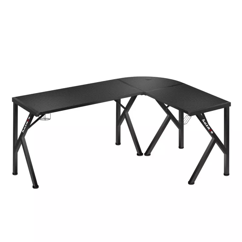 Kampinis žaidimų stalas Huzaro Hero 6.3 Black L-forma anglies pluošto danga 1540×1170×740 mm