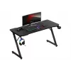 Ergonominis žaidimų stalas huzaro Hero 3.3 Black – tiesus stačiakampis 1400x600 mm, 740 mm aukštis, 15 mm stalviršis