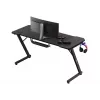 Ergonominis žaidimų stalas huzaro Hero 3.3 Black – tiesus stačiakampis 1400x600 mm, 740 mm aukštis, 15 mm stalviršis