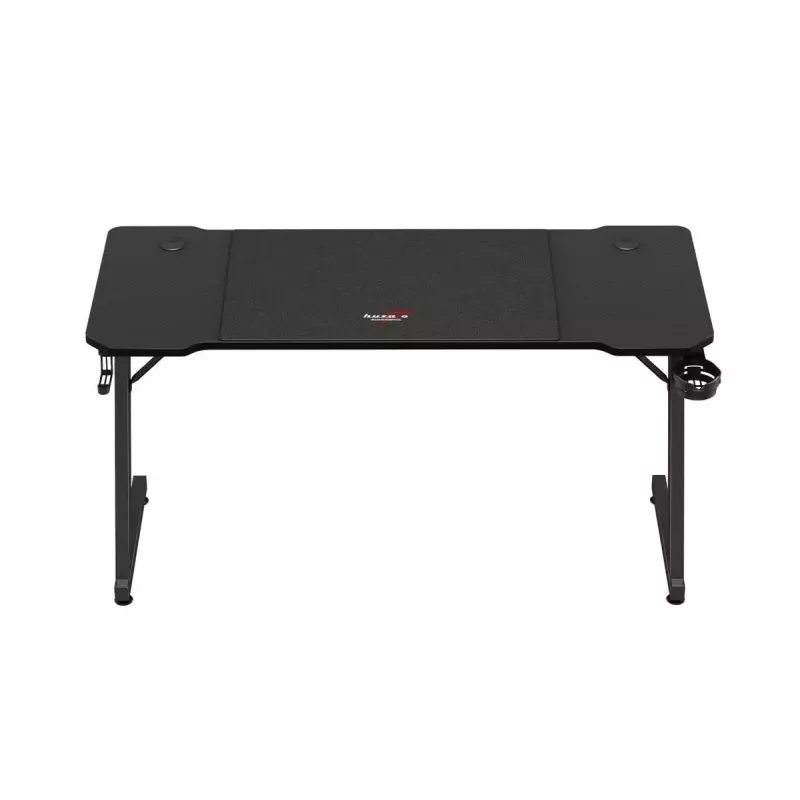 Ergonominis žaidimų stalas huzaro Hero 3.3 Black – tiesus stačiakampis 1400x600 mm, 740 mm aukštis, 15 mm stalviršis