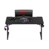 Ergonominis žaidimų stalas huzaro Hero 3.3 Black – tiesus stačiakampis 1400x600 mm, 740 mm aukštis, 15 mm stalviršis