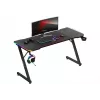 Gaming stalas huzaro Hero 3.3 RGB – juodas tiesus stalviršis 1400×600 mm, LED apšvietimas, puodelio laikiklis, ausinių kabliukas