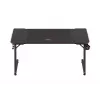 Gaming stalas huzaro Hero 3.3 RGB – juodas tiesus stalviršis 1400×600 mm, LED apšvietimas, puodelio laikiklis, ausinių kabliukas