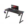 Gaming stalas huzaro Hero 3.3 RGB – juodas tiesus stalviršis 1400×600 mm, LED apšvietimas, puodelio laikiklis, ausinių kabliukas