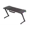 Gaming stalas huzaro Hero 3.3 RGB – juodas tiesus stalviršis 1400×600 mm, LED apšvietimas, puodelio laikiklis, ausinių kabliukas