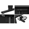 Gaminimo stalas huzaro Hero 9.1 Juodas – L formos MDF stalviršis, USB-C įkrovimas, LED valdymas, reguliuojamas aukštis 72–118 cm