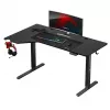 Gaminimo stalas huzaro Hero 9.1 Juodas – L formos MDF stalviršis, USB-C įkrovimas, LED valdymas, reguliuojamas aukštis 72–118 cm