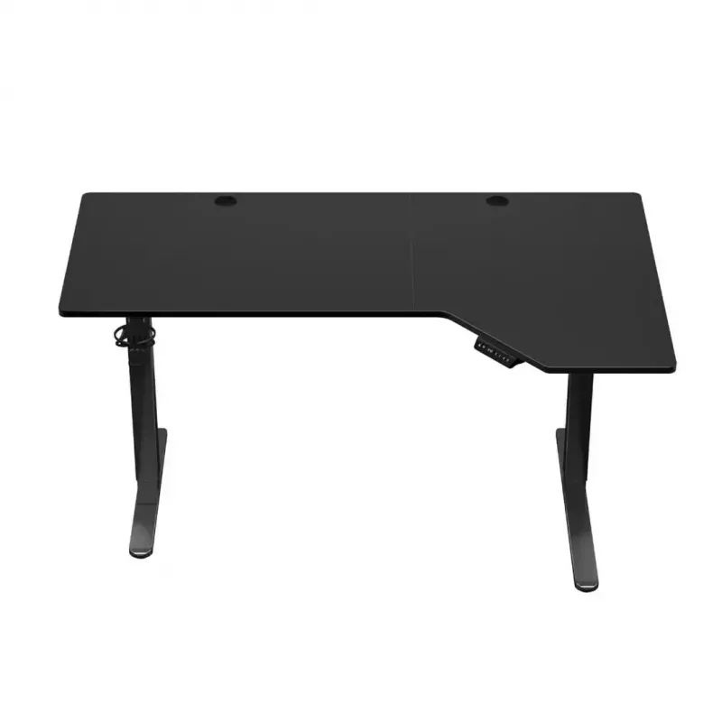 Gaminimo stalas huzaro Hero 9.1 Juodas – L formos MDF stalviršis, USB-C įkrovimas, LED valdymas, reguliuojamas aukštis 72–118 cm