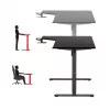 Gaminimo stalas huzaro Hero 9.1 Juodas – L formos MDF stalviršis, USB-C įkrovimas, LED valdymas, reguliuojamas aukštis 72–118 cm
