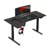 Gaminimo stalas huzaro Hero 9.1 Juodas – L formos MDF stalviršis, USB-C įkrovimas, LED valdymas, reguliuojamas aukštis 72–118 cm