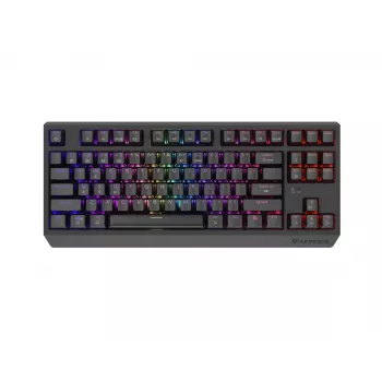 Mechaninė žaidimų klaviatūra GENESIS Thor 230 TKL — USB, RF belaidis, Bluetooth, 87 klavišų QWERTY, Pilka