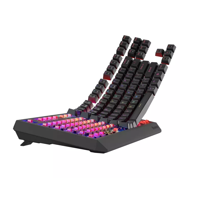 Mechaninė žaidimų klaviatūra GENESIS Thor 230 TKL — USB, RF belaidis, Bluetooth, 87 klavišų QWERTY, Pilka