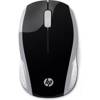 HP Wireless Mouse 200 (Pike Silver), ambidextrinė, optinė, RF belaidė, 1000 DPI, sidabrinė