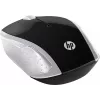 HP Wireless Mouse 200 (Pike Silver), ambidextrinė, optinė, RF belaidė, 1000 DPI, sidabrinė
