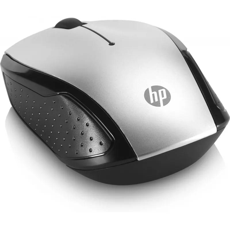 HP Wireless Mouse 200 (Pike Silver), ambidextrinė, optinė, RF belaidė, 1000 DPI, sidabrinė