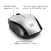 HP Wireless Mouse 200 (Pike Silver), ambidextrinė, optinė, RF belaidė, 1000 DPI, sidabrinė