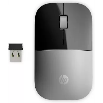 HP Z3700 sidabrinė belaidė pelė, ambidekstrinė, optinė, RF belaidė, 1200 DPI, sidabrinė