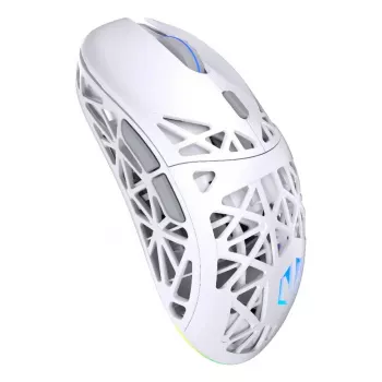 Belaidė žaidimų pelė ENDORFY LIV Onyx White — Bluetooth/2,4 GHz, 12000 DPI, ambidekstrinė, aRGB apšvietimas, 6 mygtukai, USB-A/USB-C laidas