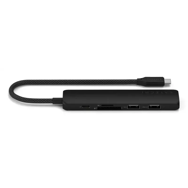 Satechi ST-P6SK daugiafunkcis plonas USB-C šakotuvas 6 viename: USB-C, 2x USB-A, 4K HDMI, micro/SD kortelių skaitytuvas