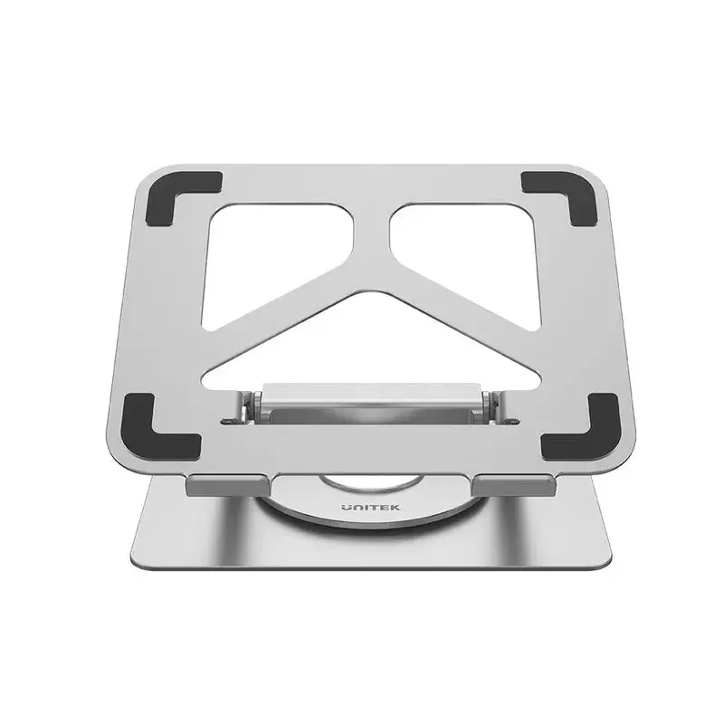 Nešiojamojo kompiuterio stovas UNITEK D1109A – aliumininis reguliuojamas stovas su USB-C stotele, HDMI, Gigabit Ethernet (tinka 14–17 colių)
