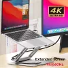 Nešiojamojo kompiuterio stovas UNITEK D1109A – aliumininis reguliuojamas stovas su USB-C stotele, HDMI, Gigabit Ethernet (tinka 14–17 colių)