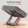 Nešiojamojo kompiuterio stovas UNITEK D1109A – aliumininis reguliuojamas stovas su USB-C stotele, HDMI, Gigabit Ethernet (tinka 14–17 colių)