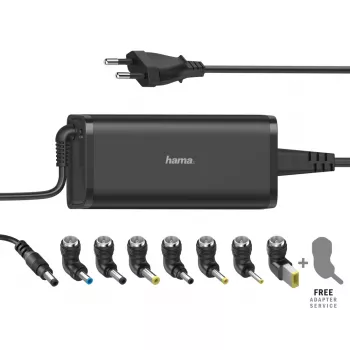 Hama 00200003 nešiojamojo kompiuterio maitinimo adapteris 90 W, juodas, vidaus naudojimui