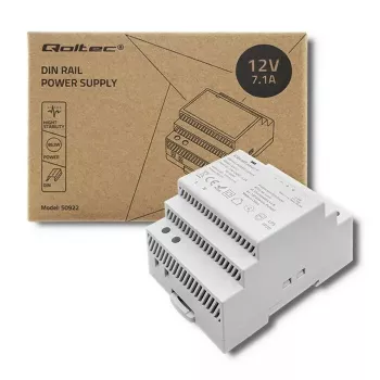 DIN bėgio maitinimo šaltinis QOLTEC 50922 – 12V 7.1A, 85.2W