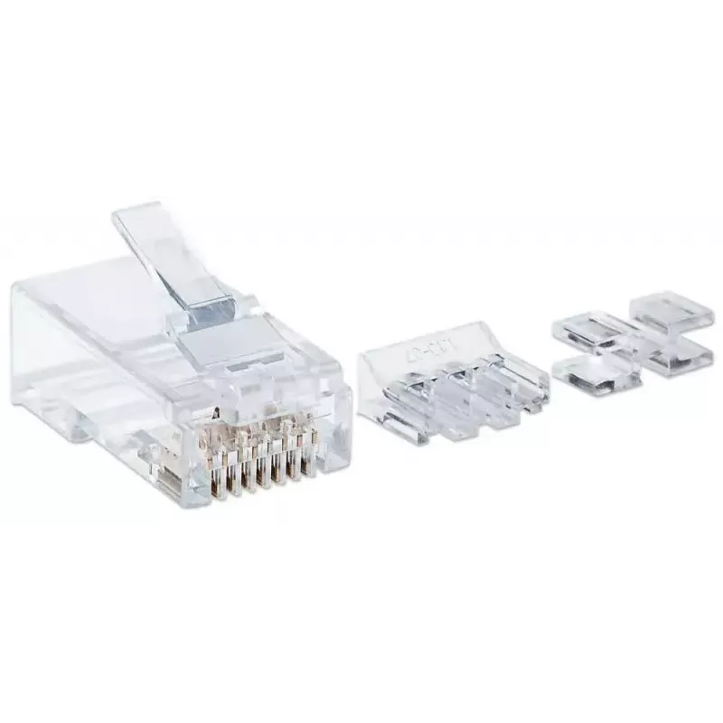 Intellinet Pro Line RJ45 moduliniai kištukai, Cat6A, UTP, 3 kontaktų, kietai vielai, 50 µ auksuoti kontaktai, 80 vnt.