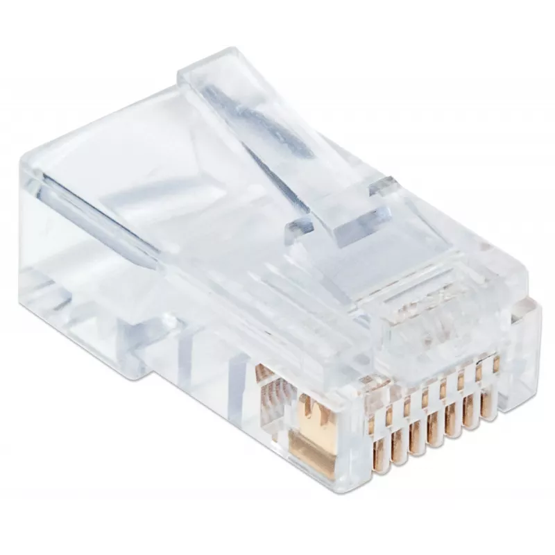 Intellinet Pro Line RJ45 kištukai Cat5e UTP, 3 kontaktų, kietai vielai, 50 µ auksuoti kontaktai, 100 vnt.