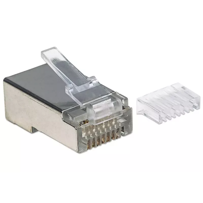 Intellinet Pro Line RJ45 moduliniai kištukai, Cat6, STP, 3 kontaktų, kietai ir vytai vielai, 50 µ auksuoti kontaktai, 90 vnt.