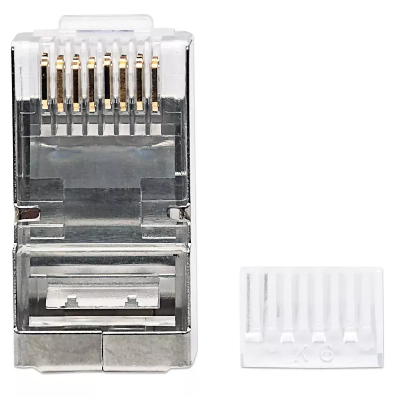 Intellinet Pro Line RJ45 moduliniai kištukai, Cat6, STP, 3 kontaktų, kietai ir vytai vielai, 50 µ auksuoti kontaktai, 90 vnt.