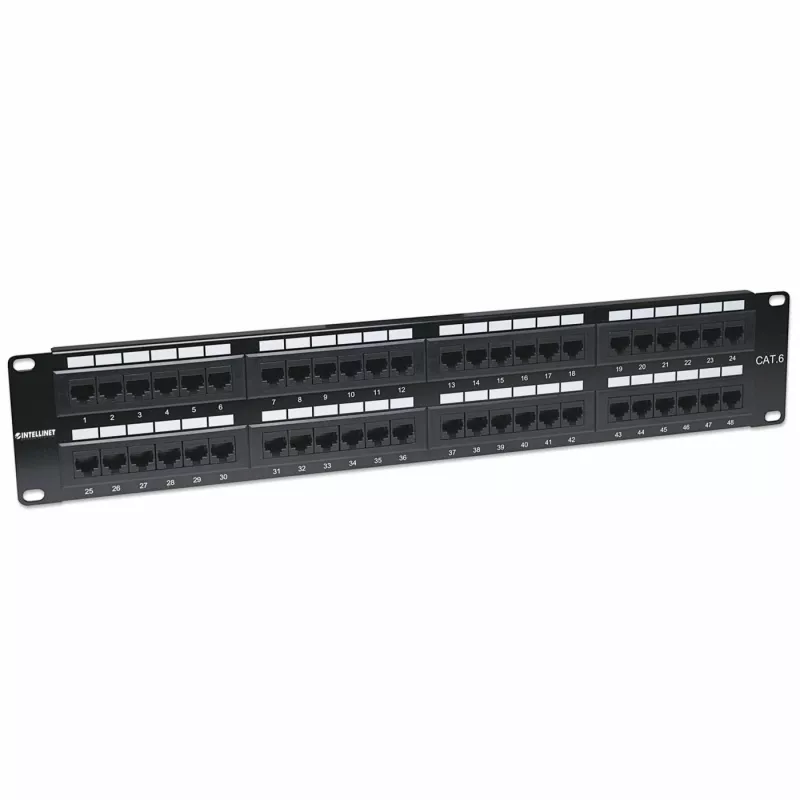 Intellinet skirstomasis skydas, Cat6, UTP, 48 prievadų, 2U, juodas