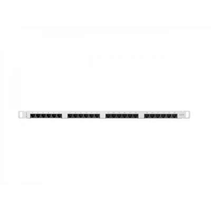 LANBERG PPU6-0024-S skirstomasis skydas, 24 prievadai, Cat6, metalinis, 0,5U, 440×22,3×99 mm