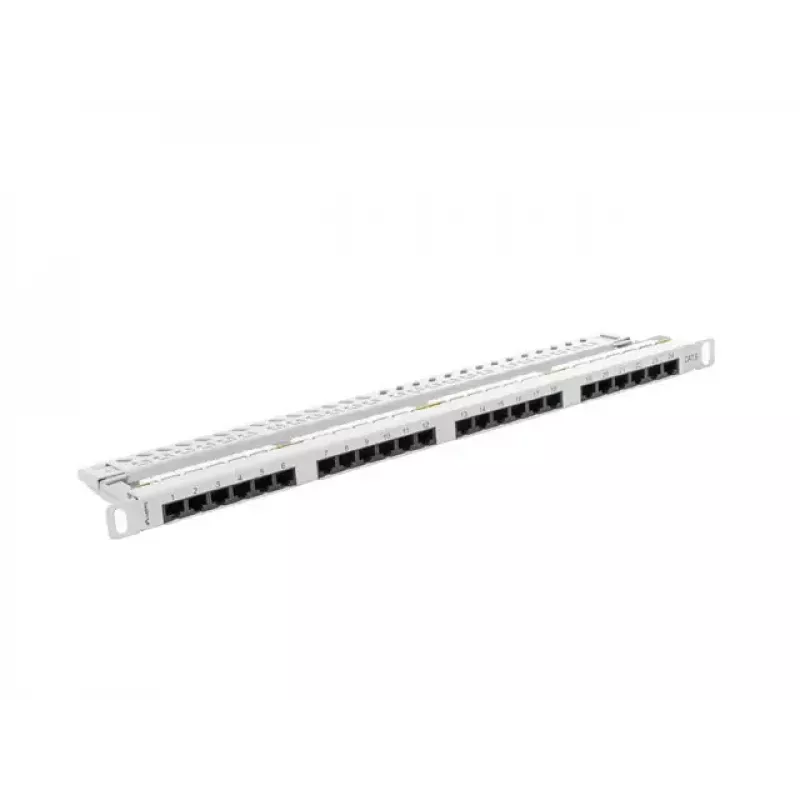LANBERG PPU6-0024-S skirstomasis skydas, 24 prievadai, Cat6, metalinis, 0,5U, 440×22,3×99 mm