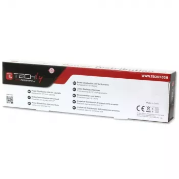 Techly I-CASE STRIP-16SH maitinimo skirstytuvas (PDU) 6 AC lizdų 1.5U juodas, sidabrinis