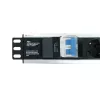 Techly I-CASE STRIP-16SH maitinimo skirstytuvas (PDU) 6 AC lizdų 1.5U juodas, sidabrinis