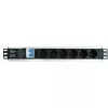 Techly I-CASE STRIP-16SH maitinimo skirstytuvas (PDU) 6 AC lizdų 1.5U juodas, sidabrinis