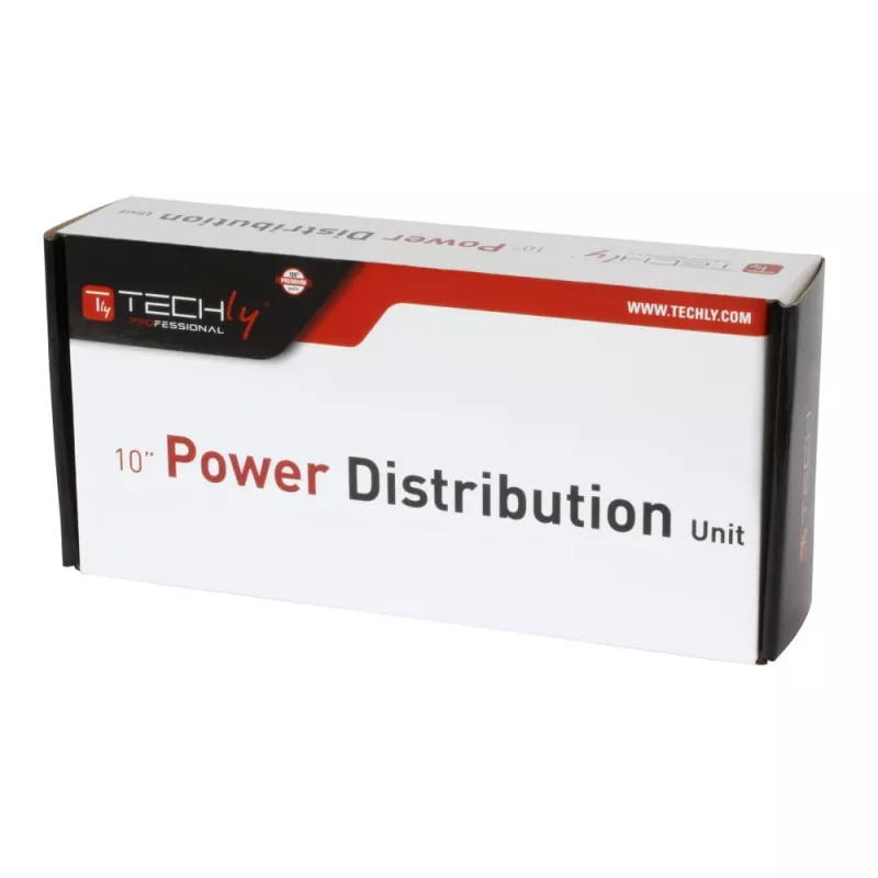 Maitinimo juosta Techly Universal Power Strip Rack 10 colių 4 lizdai Schuko kištukas Juoda Sidabrinė 1U