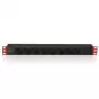 Techly 8 lizdų PDU 19 colių 1 HE C14 2 m juoda/raudona