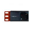 Techly 8 lizdų PDU 19 colių 1 HE C14 2 m juoda/raudona