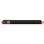Techly I-CASE STRIP-18C20 maitinimo paskirstymo įrenginys (PDU) 8 AC lizdai 1U juoda, raudona