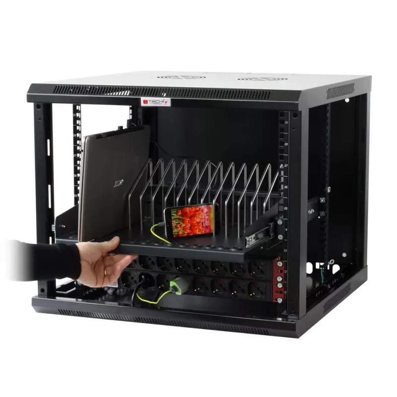 Rack lentyna Techly I-CABINET-TRAY14BK Juoda 4U 19 colių