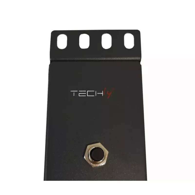 Techly 8 lizdų 19 colių stovo maitinimo juosta su 8 ON/OFF jungikliais 1,5U