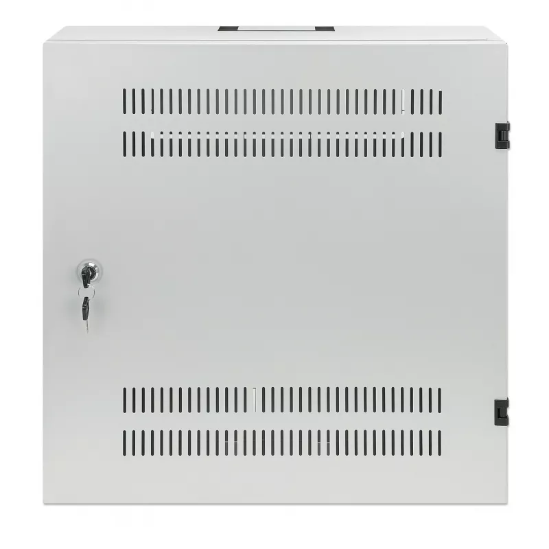 Intellinet Low-Profile 19 colių sieninis spintos stovas su 4U horizontaliomis ir 2U vertikaliomis bėgiais, kompaktiškas 170 mm gylio korpusas, idealus AV, multimedijos ir vaizdo stebėjimo programoms, surinktas, pilka RAL 7035