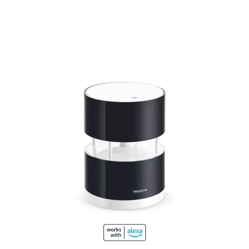 Netatmo Smart Anemometras, vėjo greitis, belaidis, Wi-Fi, 0–45 m/s, 100 m, juoda, permatomas